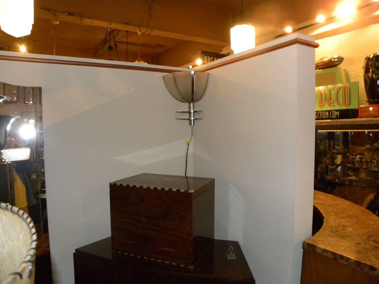 Art Deco Industrial French Sconces Corner Lights Two Pairs In Good Condition For Sale In Oakland, CA