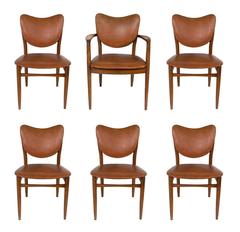 Set of Six Danish Modern Dining Chairs in the Manner of Finn Juhl