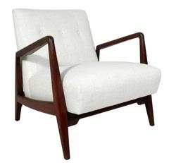 Mid-Century Modern Walnut Lounge Chair by Jens Risom