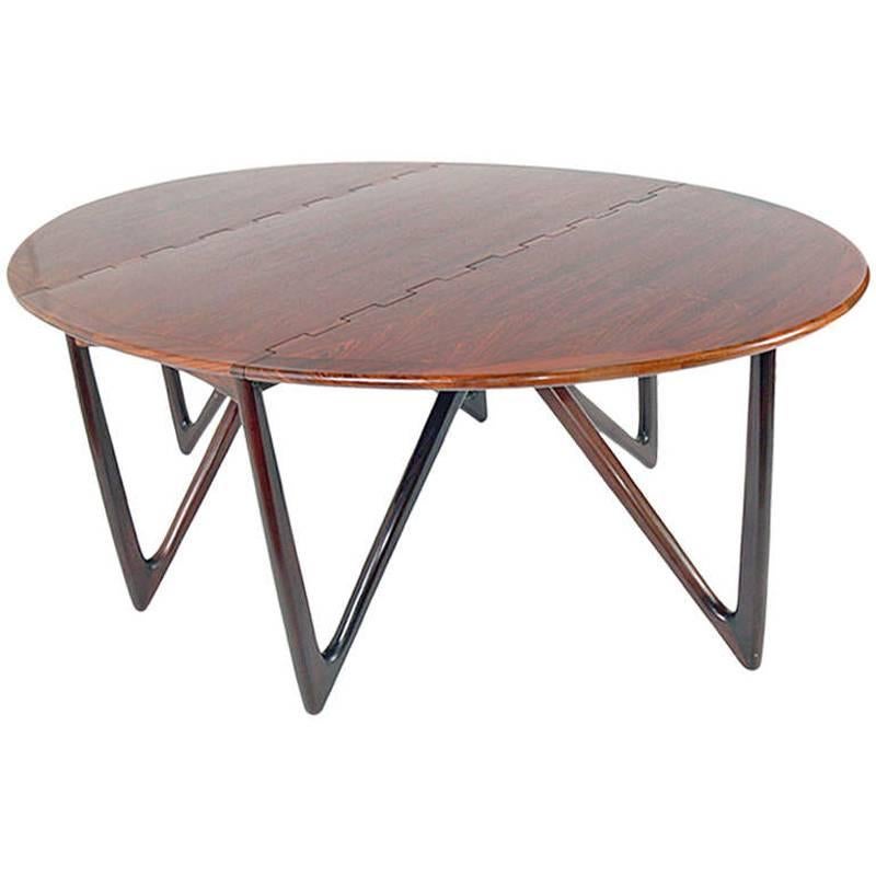 Oval Rosewood Danish Modern Dining Table by Kurt Ostervig