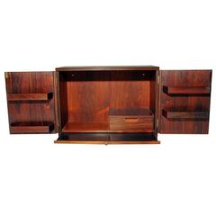 Wall-Mounted Rosewood Bar Cabinet by Svend Langkilde