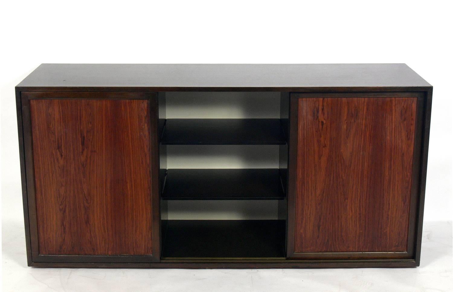 American Modern Rosewood Chest or Credenza Designed by Harvey Probber