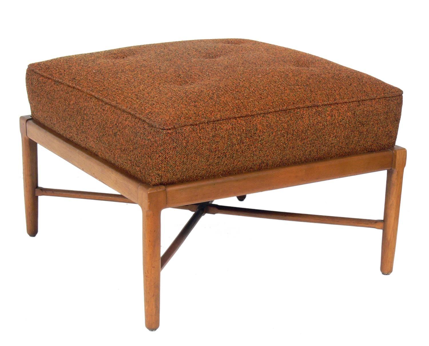 Mid-Century Modern Large-Scale X-Based Ottoman or Stool by Lubberts and Mulder for Tomlinson
