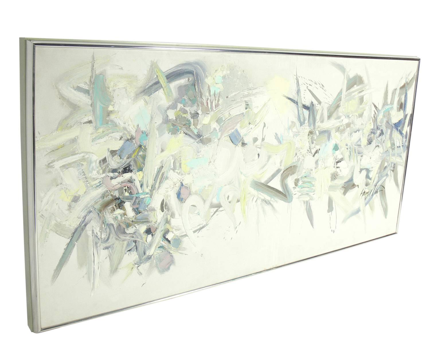 Mid-Century Modern Large-Scale Abstract Painting by Hamilton