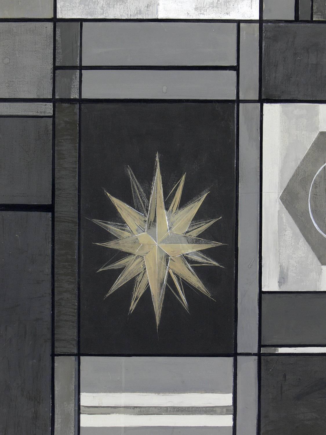 American Geometric Mid-Century Modern Painting 