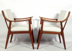 Pair of Danish Modern Lounge Chairs Attributed to Hvidt & Molgaard Nielsen