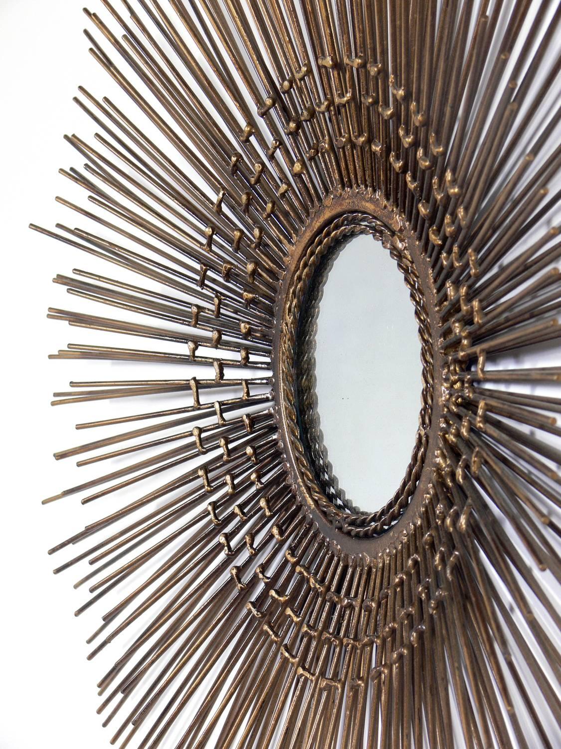 Mid-Century Modern Sculptural Sunburst Mirror
