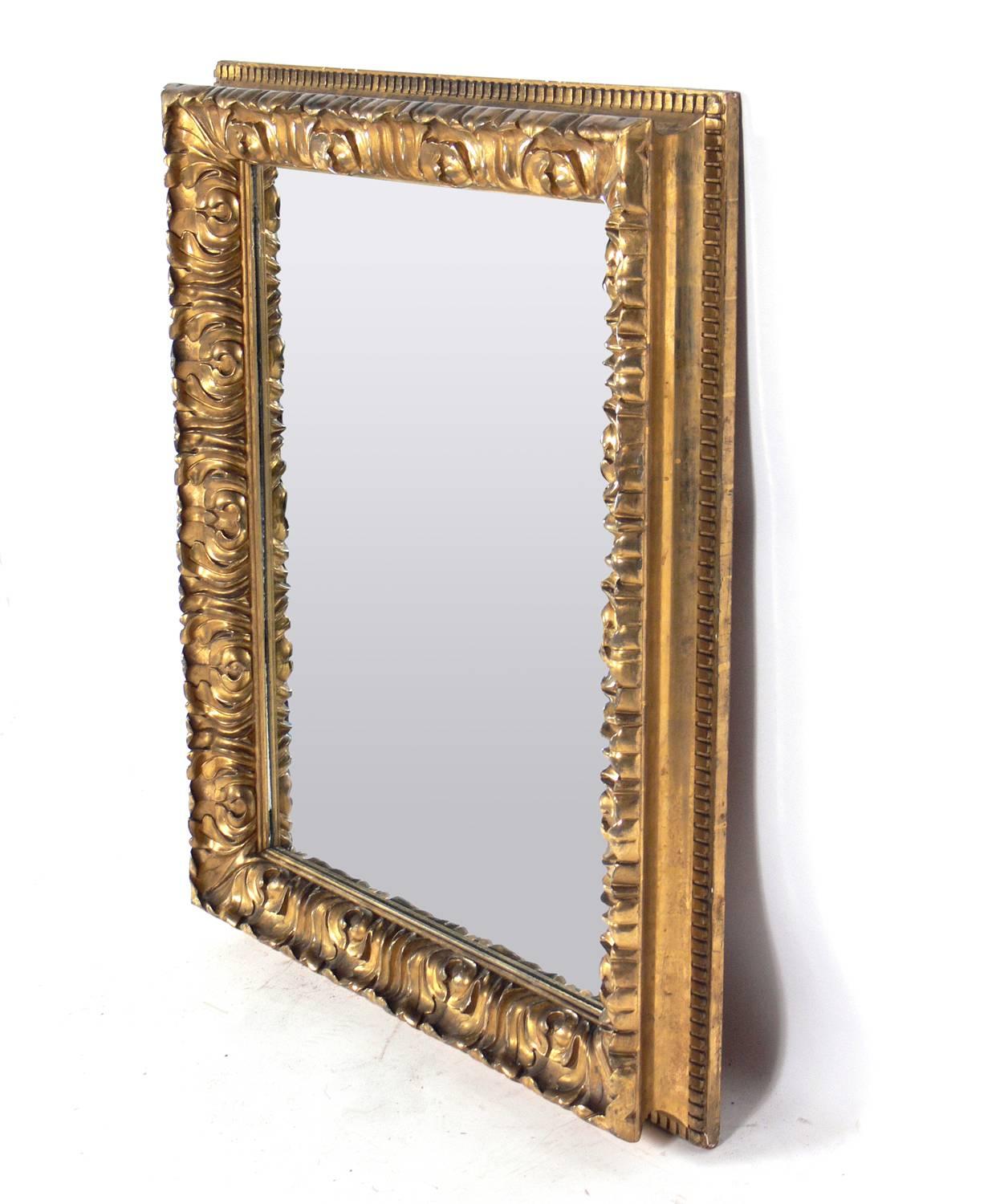 Perfectly Patinated 19th Century Deep Cove Gilt Mirror, probably American, circa 1800s. Retains wonderful original patina to the gilt frame. Mirror probably replaced at some point. 