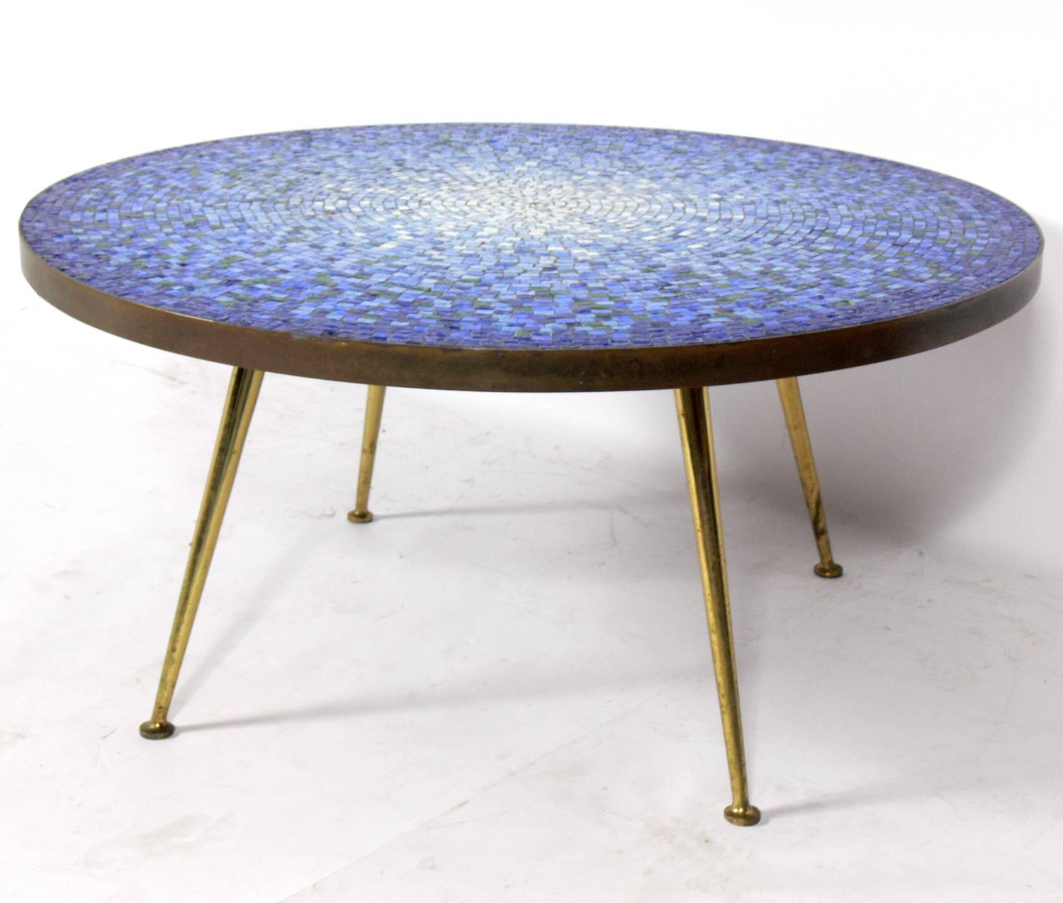 Glass mosaic tile coffee table, Italy, circa 1950s.