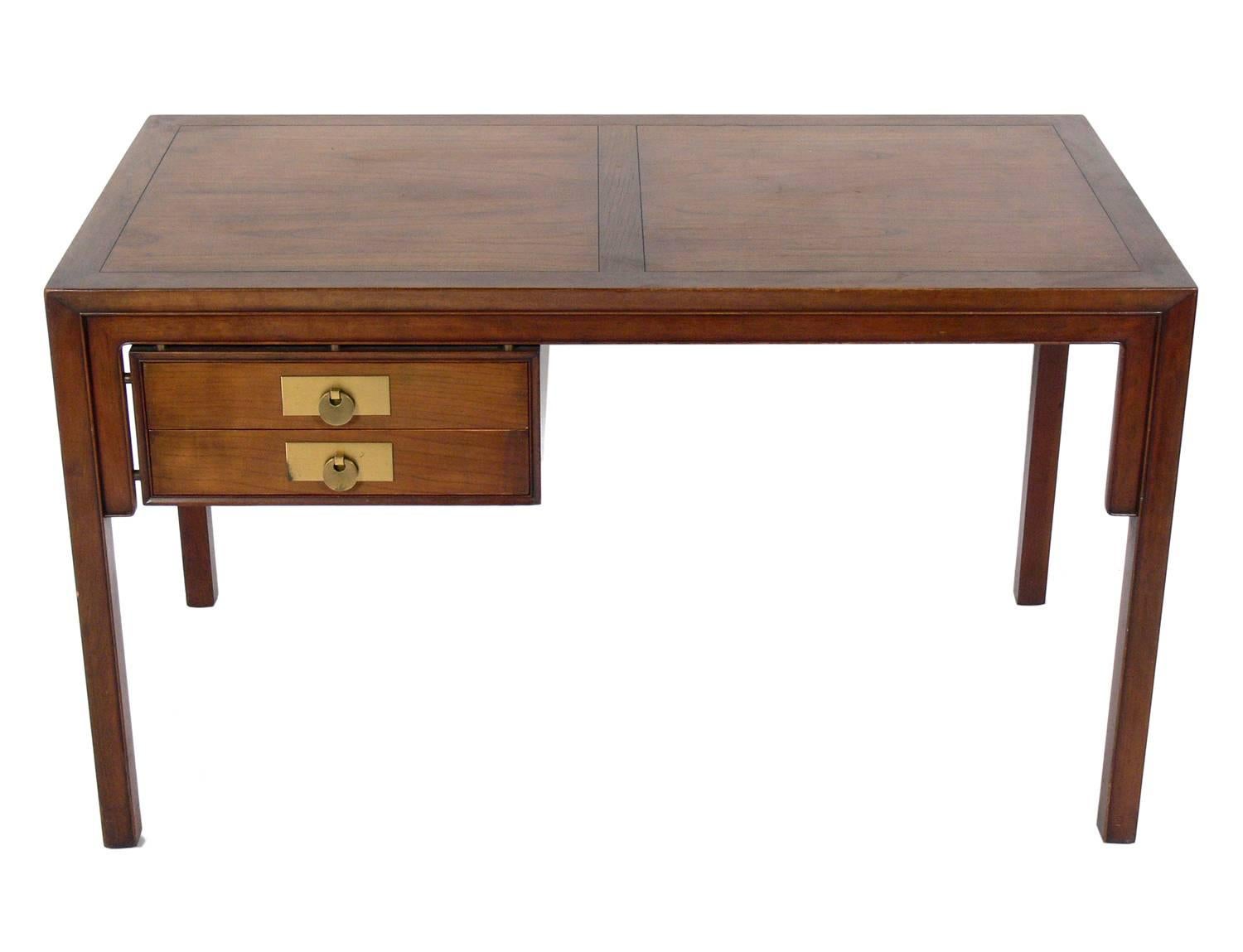 Asian inspired desk by Michael Taylor for Baker, American, circa 1960s. This piece is currently being refinished and can be completed in your choice of color. The price noted below includes refinishing.