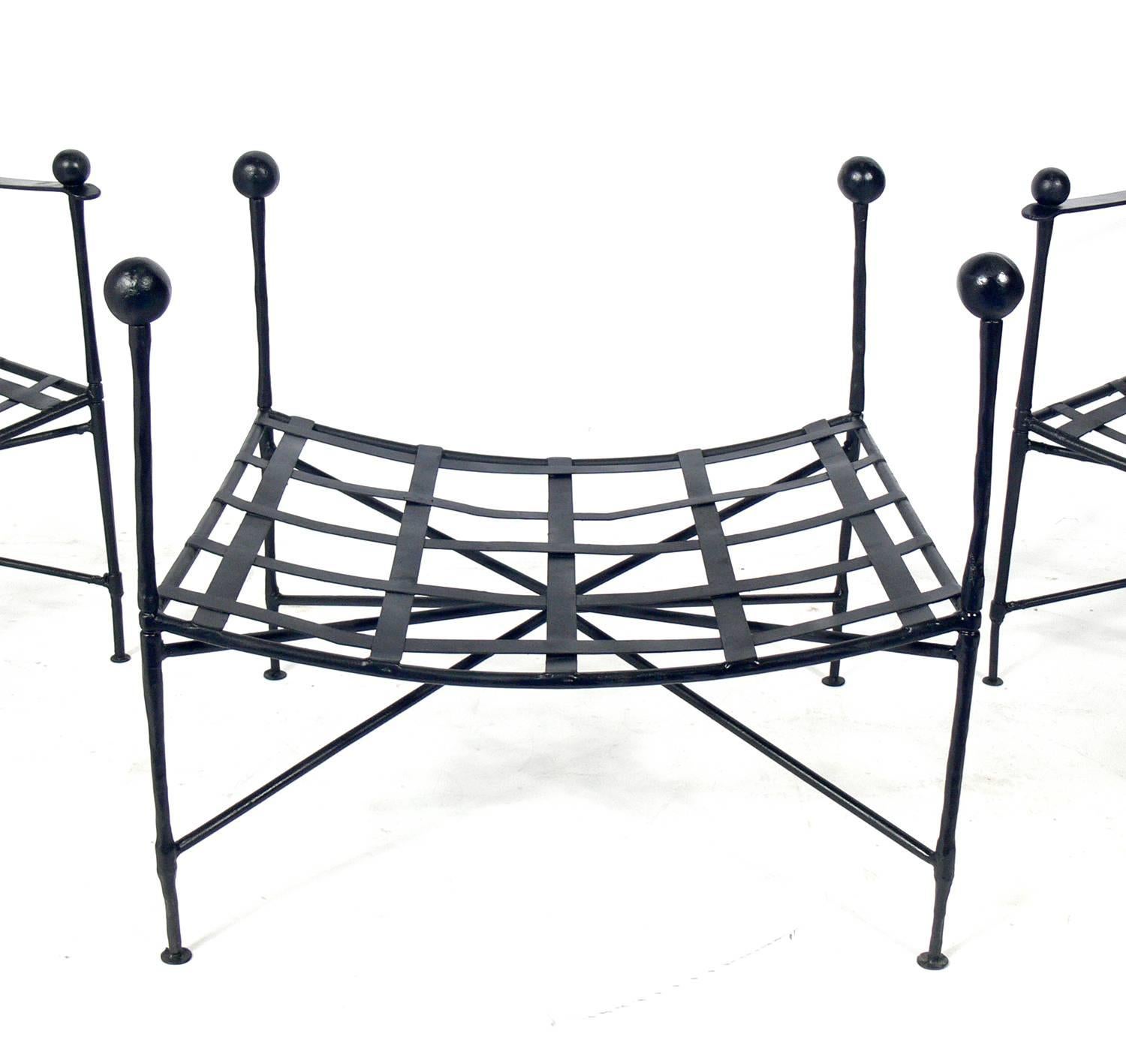 Italian Sculptural Iron Patio Set in the Style of Mario Papperzini