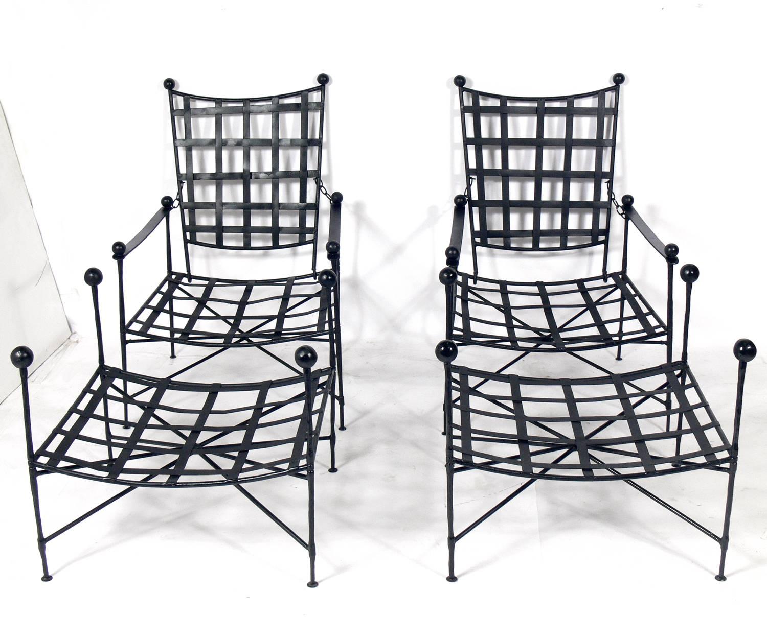 Mid-Century Modern Sculptural Iron Patio Set in the Style of Mario Papperzini