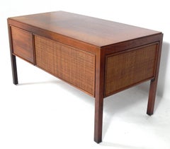 Clean Lined Midcentury Caned Desk