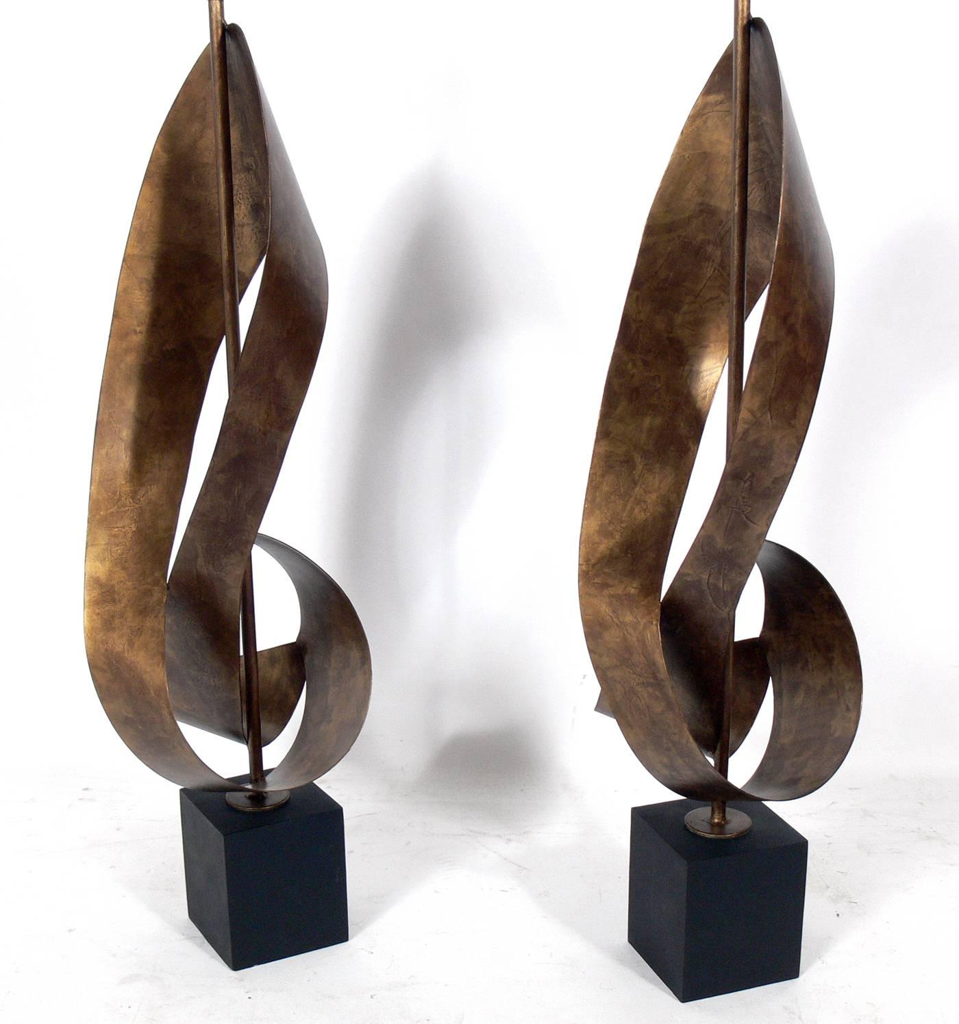 Mid-Century Modern Sculptural Pair of Lamps by Harry Balmer for Laurel