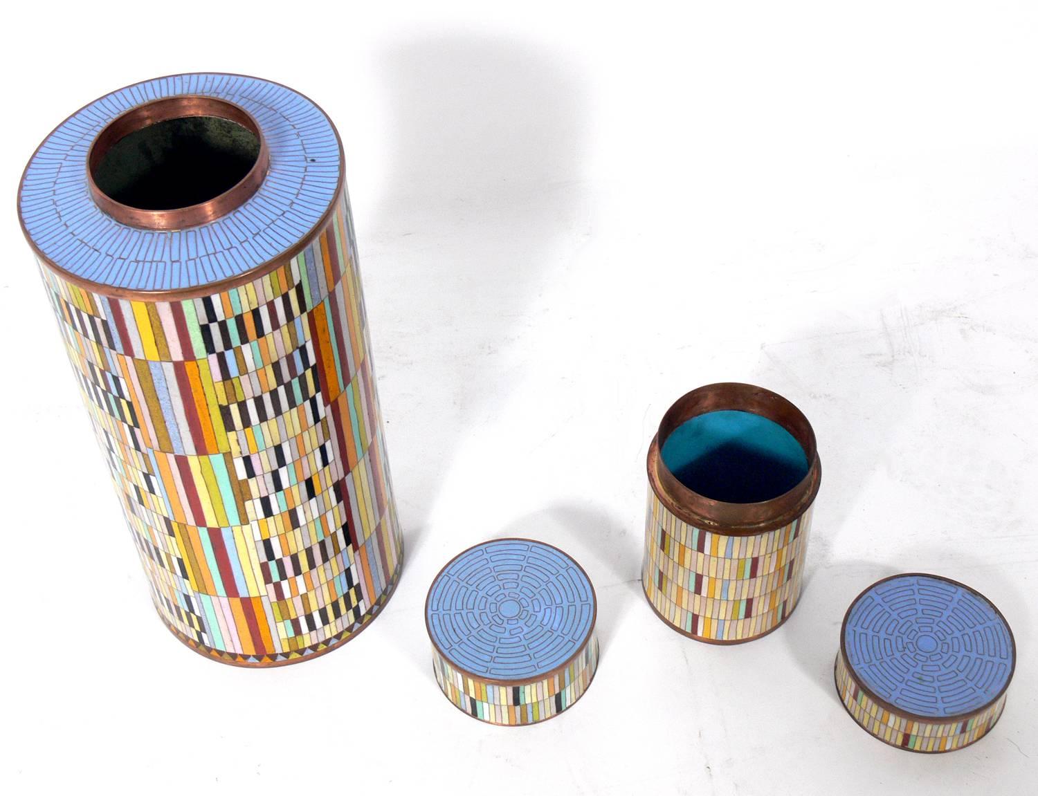 colorful canisters