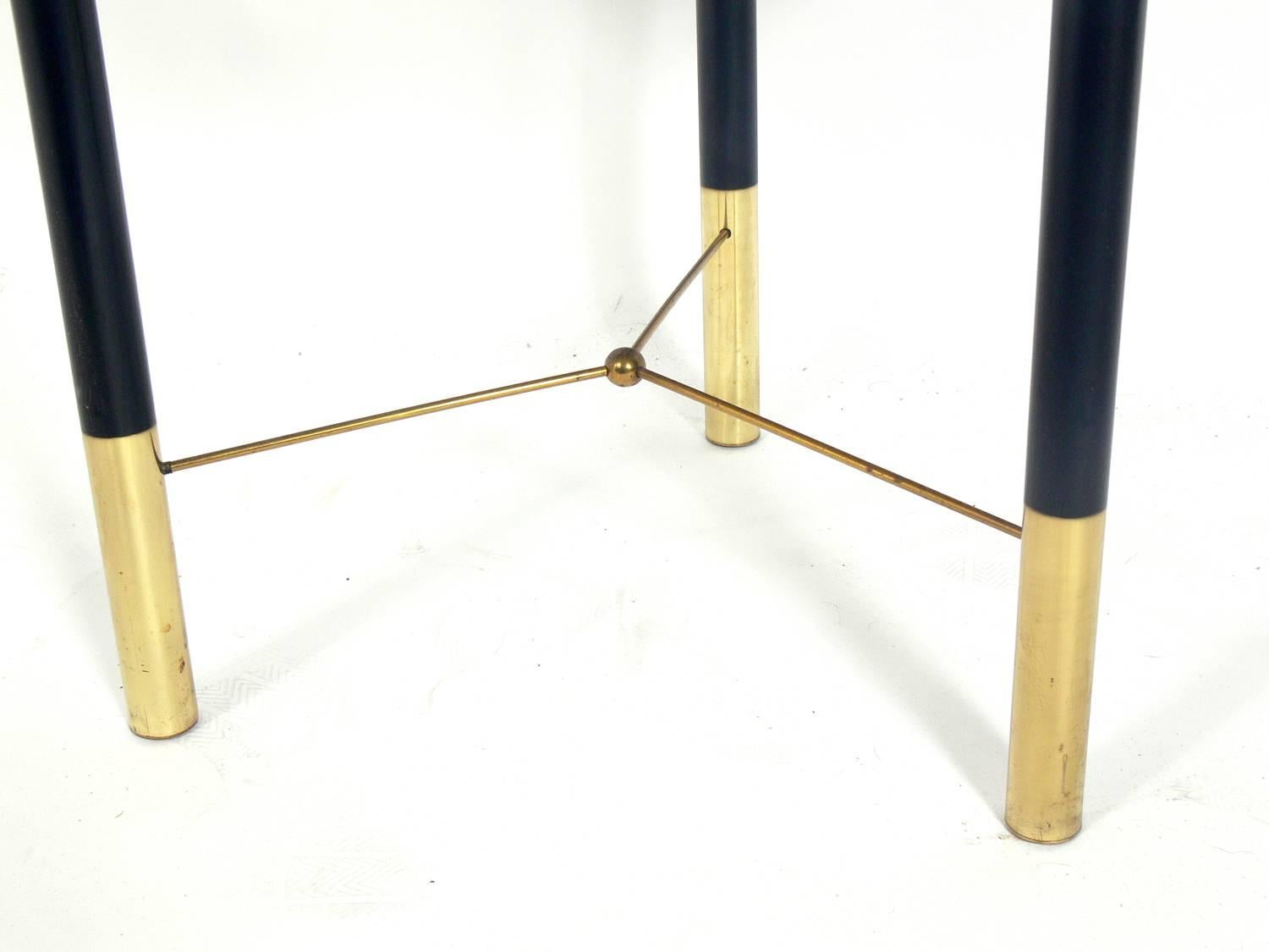 American Elegant Marble and Brass Table For Sale