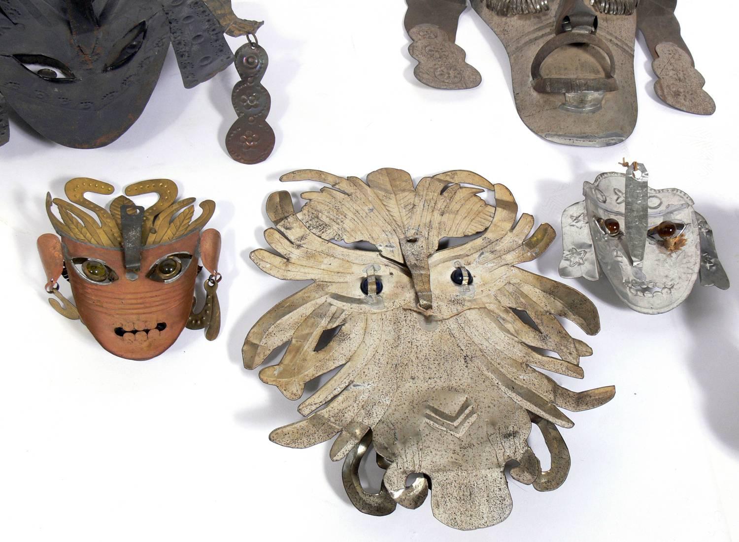 Collection of Handmade Mexican Folk Art Masks 2