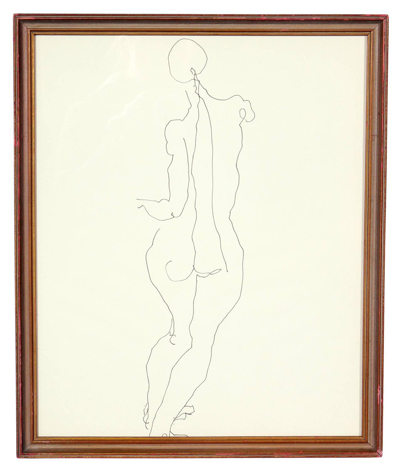 Selection of Figural Line Drawings or Gallery Wall by Miriam Kubach 2