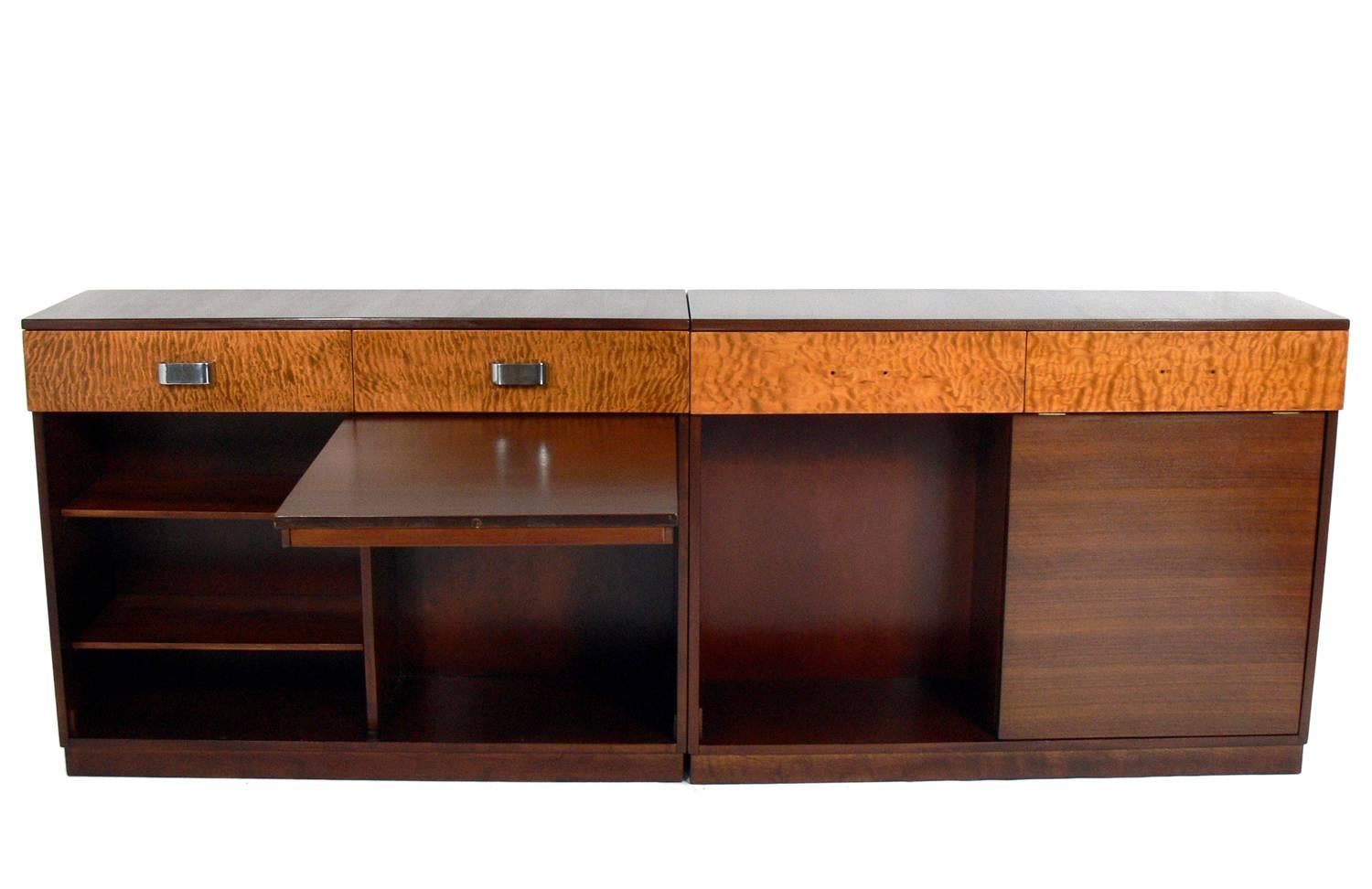 Pair of Rare Art Deco Credenzas by Russel Wright for Heywood Wakefield In Good Condition For Sale In Atlanta, GA