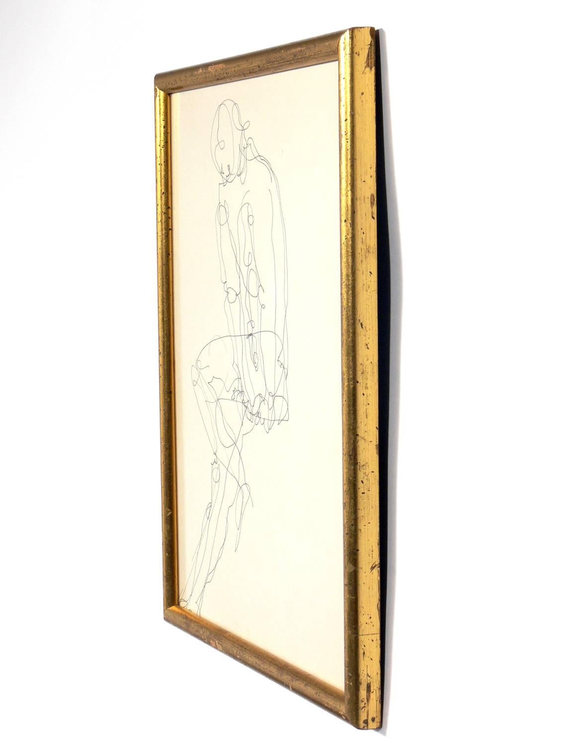 American Selection of Figural Line Drawings or Gallery Wall by Miriam Kubach