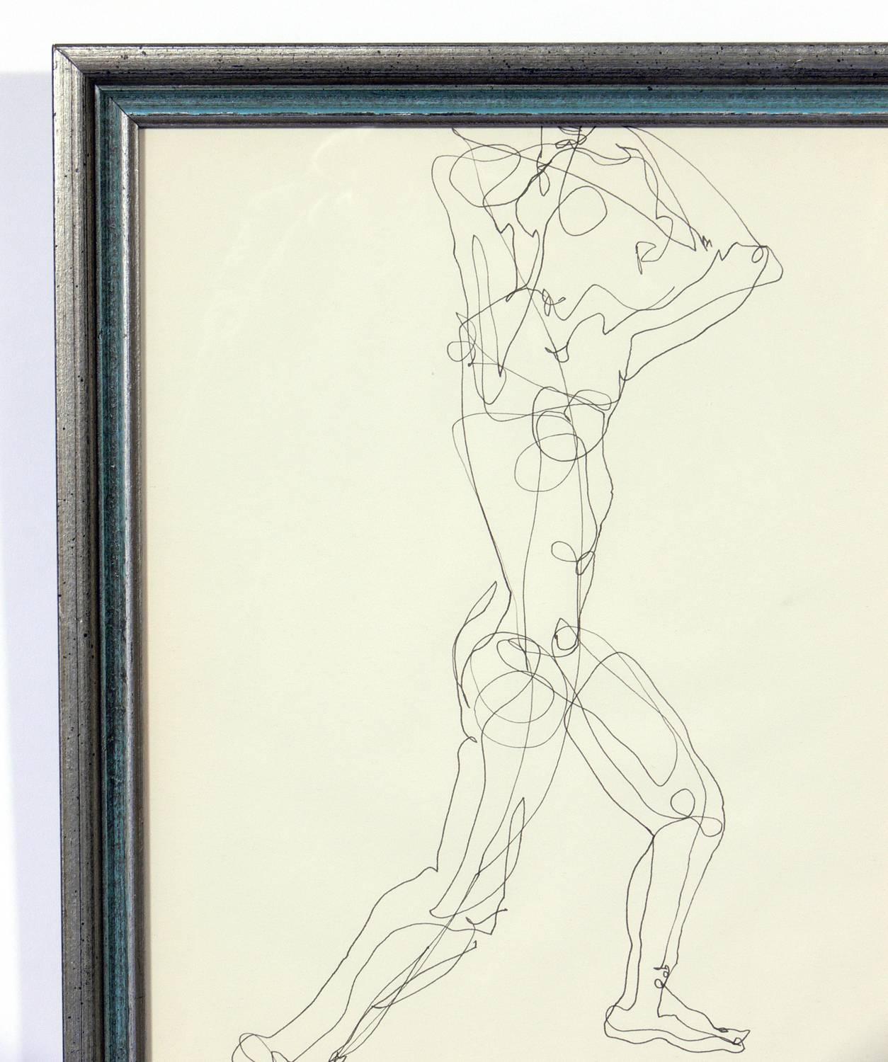 Mid-20th Century Selection of Figural Line Drawings or Gallery Wall by Miriam Kubach