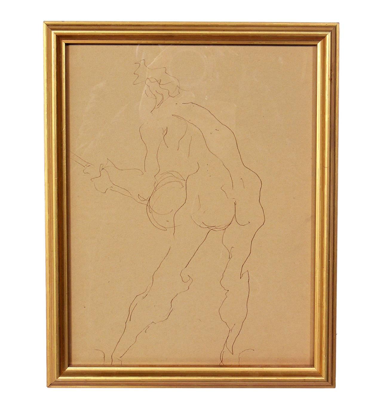 Mid-Century Modern Selection of Figural Drawings by Ana Rosa de Ycaza