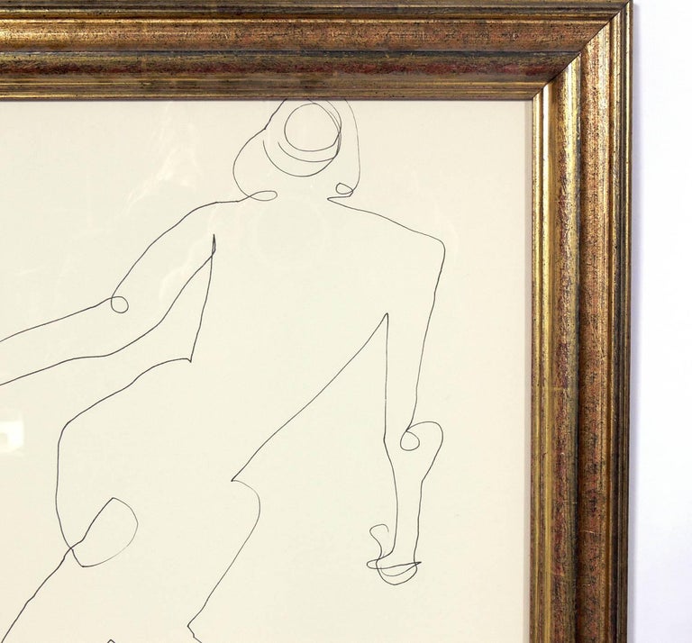 Selection of Figural Line Drawings or Gallery Wall by Miriam Kubach In Distressed Condition In Atlanta, GA