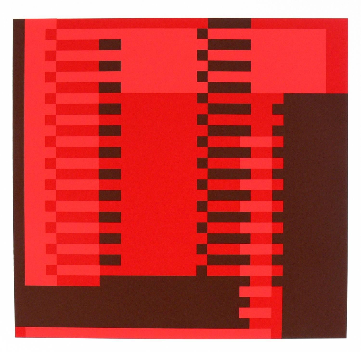Josef Albers abstract lithograph from Formulation and Articulation, published by Harry N. Abrams Inc., New York, and Ives Sillman Inc., New Haven, circa 1972. This work is from Portfolio I, folder 22. It has been framed in a clean lined white