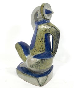 Cubist Figural Ceramic Sculpture by Jorgen Mogensen for Royal Copenhagen