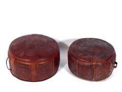 Mexican Tribal Decoration Leather Stools