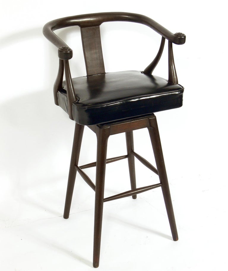 Set Of Four Asian Style Midcentury Bar Stools For At 1stdibs Mid Century Modern Set Of Four Asian Style Midcentury Bar Stools For