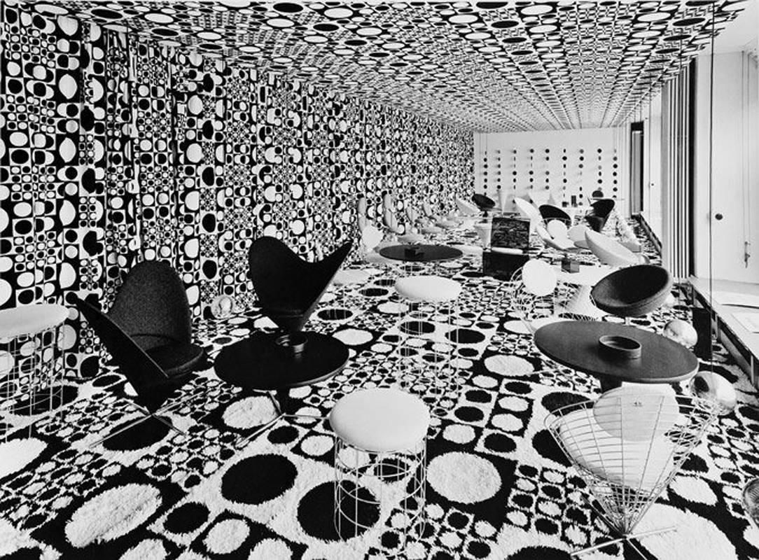Geometrischer Teppich oder Wandteppich von Verner Panton (Mitte des 20. Jahrhunderts)