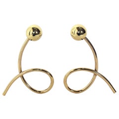 Whimsical Brass Loop Andirons