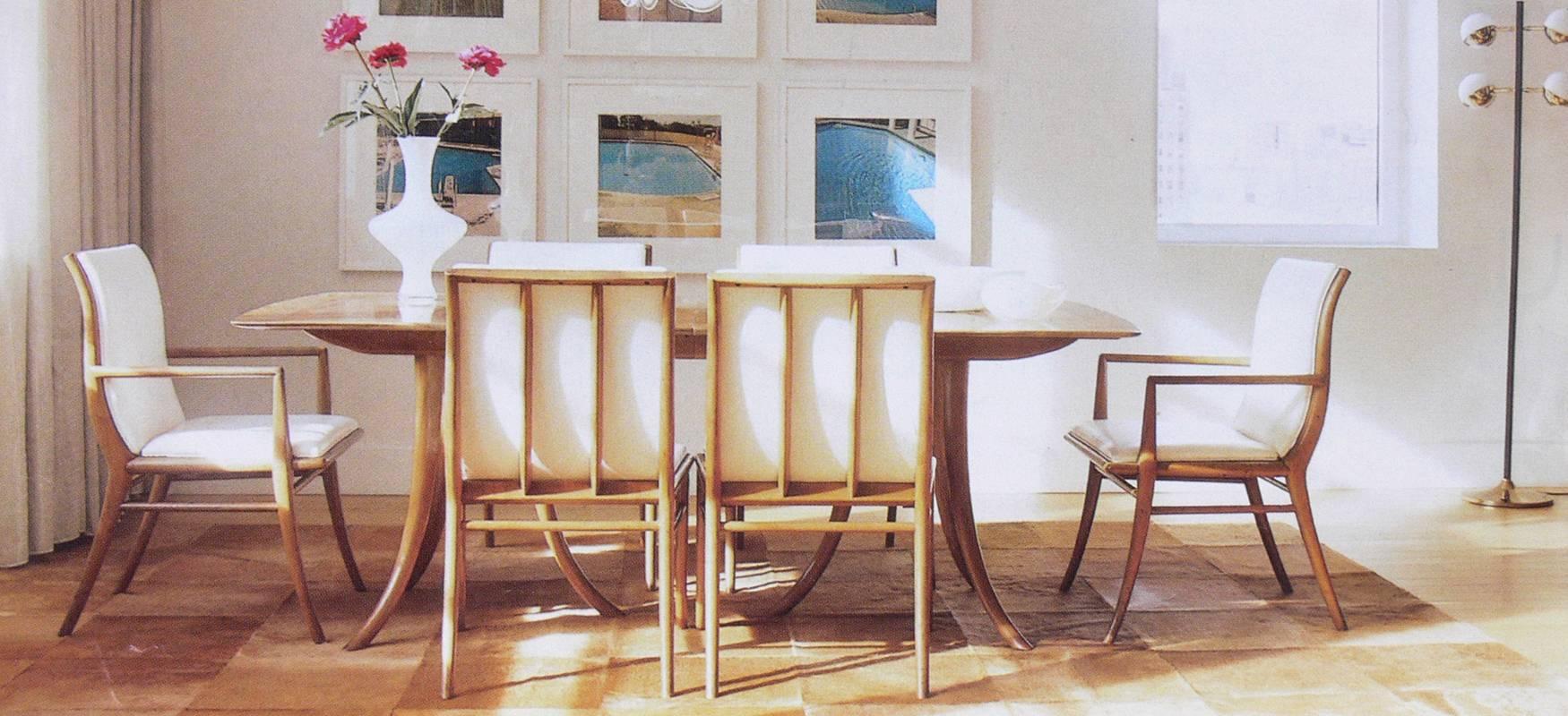 Upholstery Set of Six Klismos Dining Chairs by T.H. Robsjohn-Gibbings
