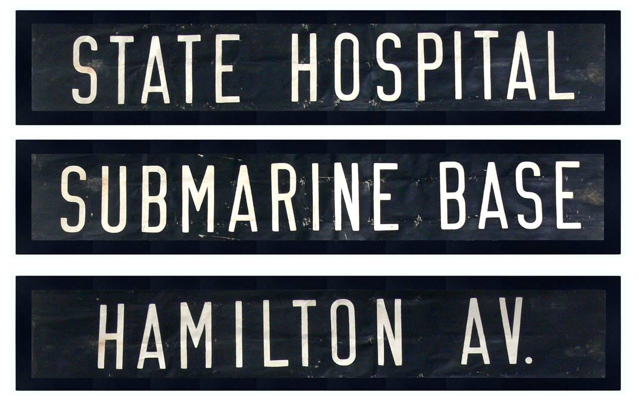 Selection of Connecticut Subway or Bus Signs In Distressed Condition For Sale In Atlanta, GA