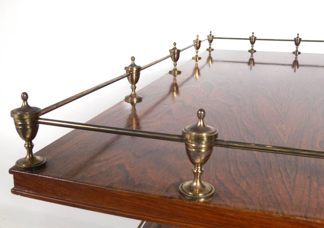 Rosewood and Brass Serving Cart  1