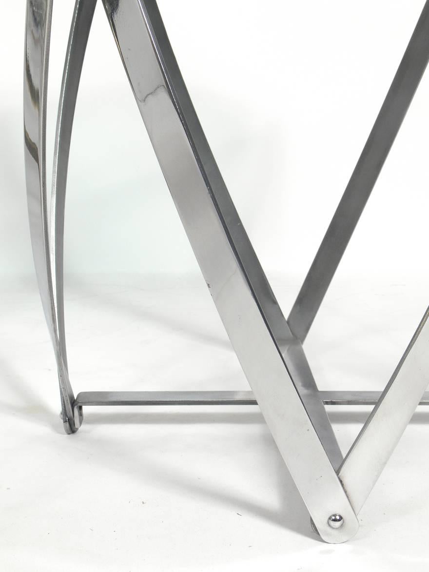 Mid-Century Modern Sculptural Modernist Chromed Metal Table by John Vesey