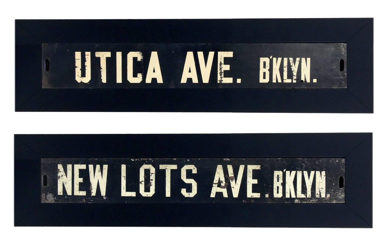 Lacquered Selection of 1950s NYC Bus Signs