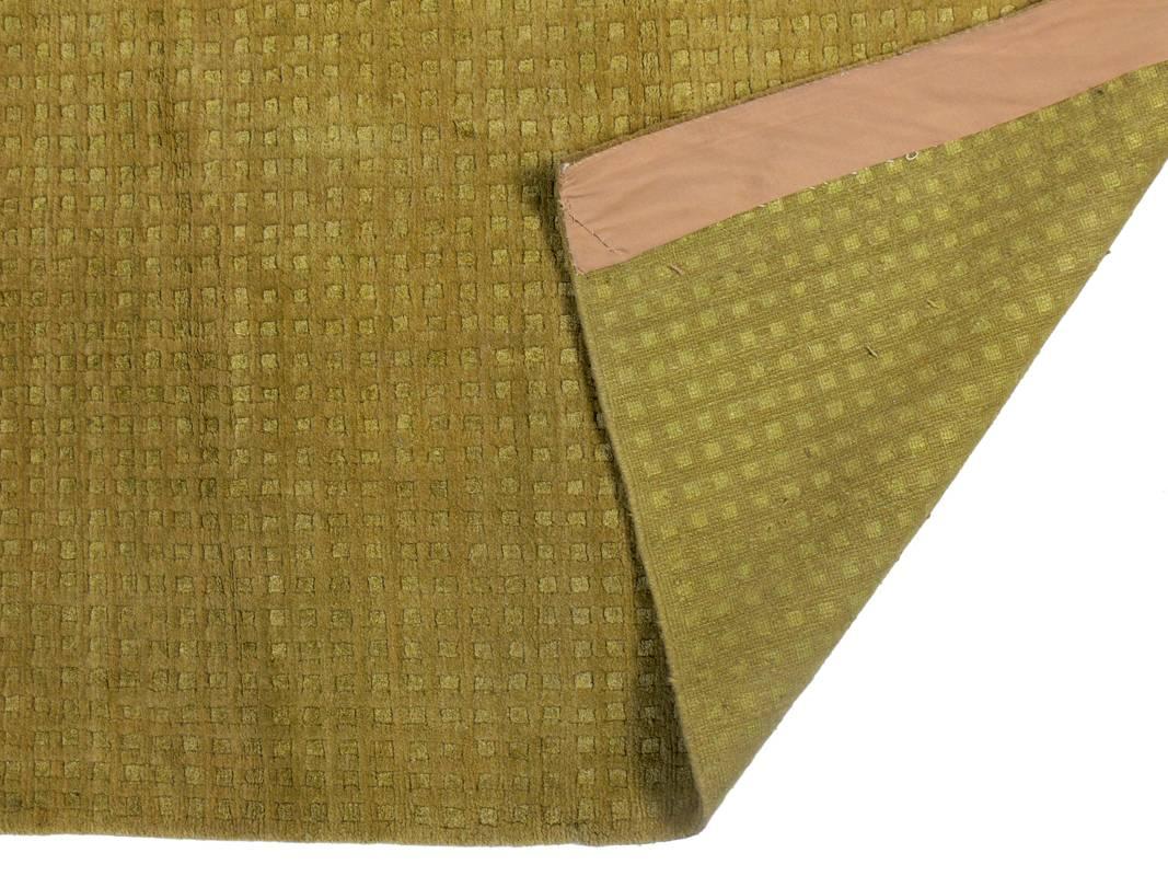 Mid-Century Modern Large-Scale Odegard Wool Carpet in Moss Green with Overall Geometric Design