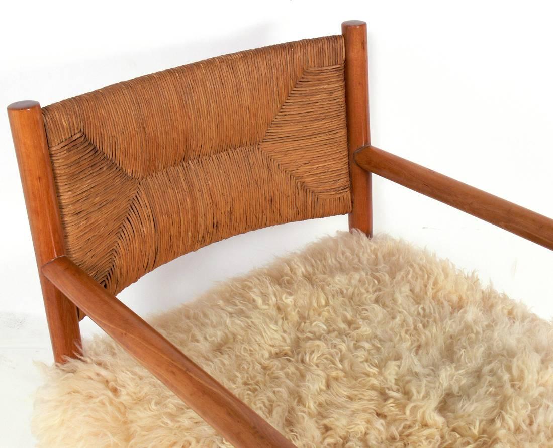 mid century sheepskin chair