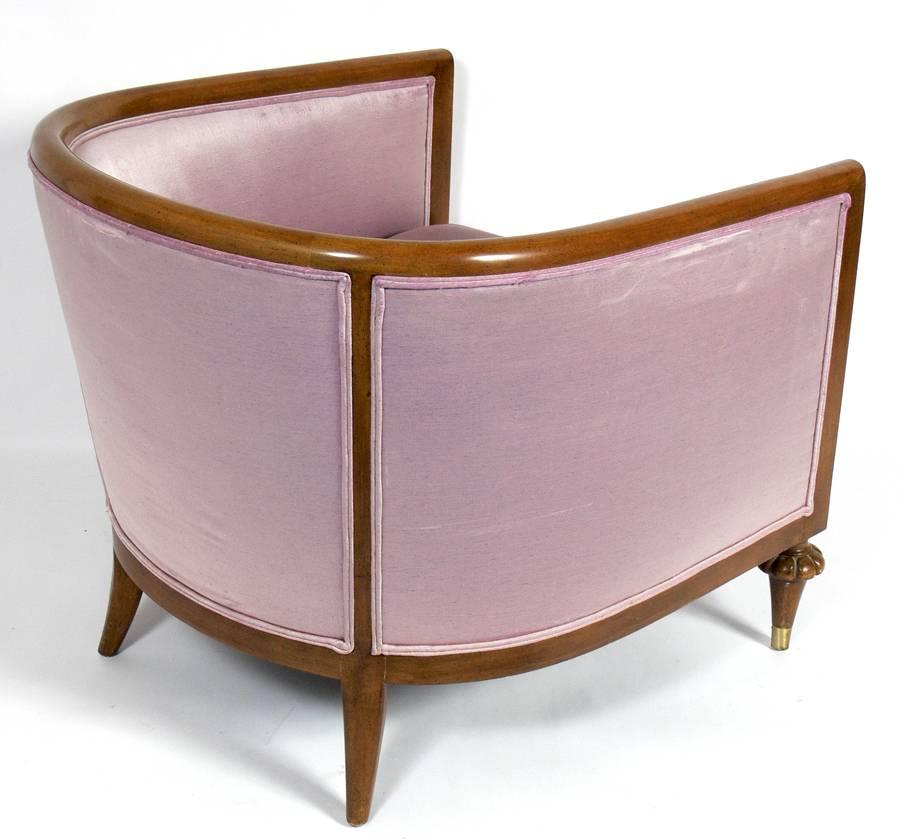 Mid-Century Modern Elegant Horseshoe Back Tub Chair