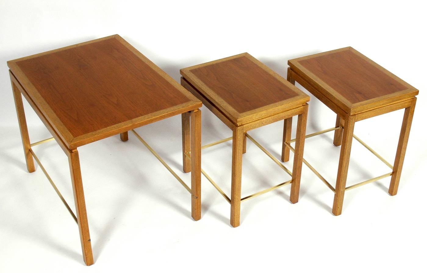 Mid-Century Modern Set of Nesting Tables Designed by Edward Wormley for Dunbar