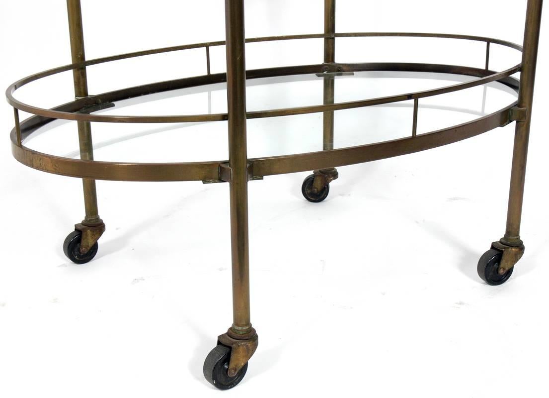 Modern Three-Tier Brass Bar or Serving Cart 1