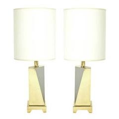 Sculptural Brass and Nickel Lamps 2