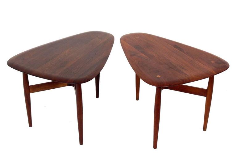 Mid-20th Century Danish Modern Teak Side Tables by Illum Wikkelso and Johannes Aasbjerg For Sale
