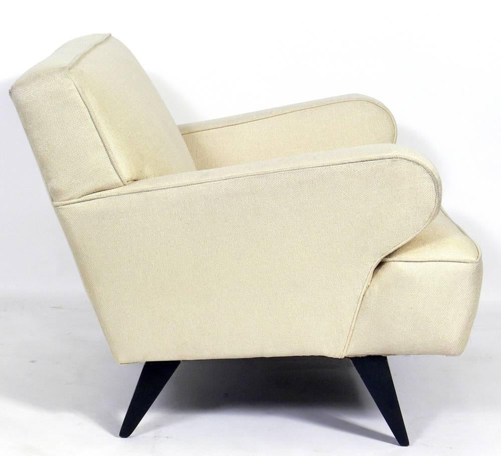 American Mid-Century Modern Upholstered Lounge Chair