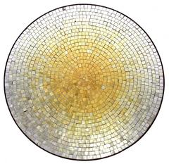 Mid-Century Brass Tripod Table with Glass Mosaic Top