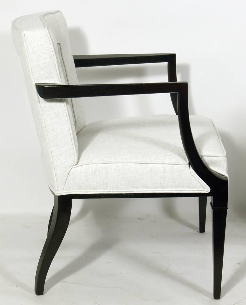 American Pair of Elegant Fret Back Chairs Attributed to Grosfeld House