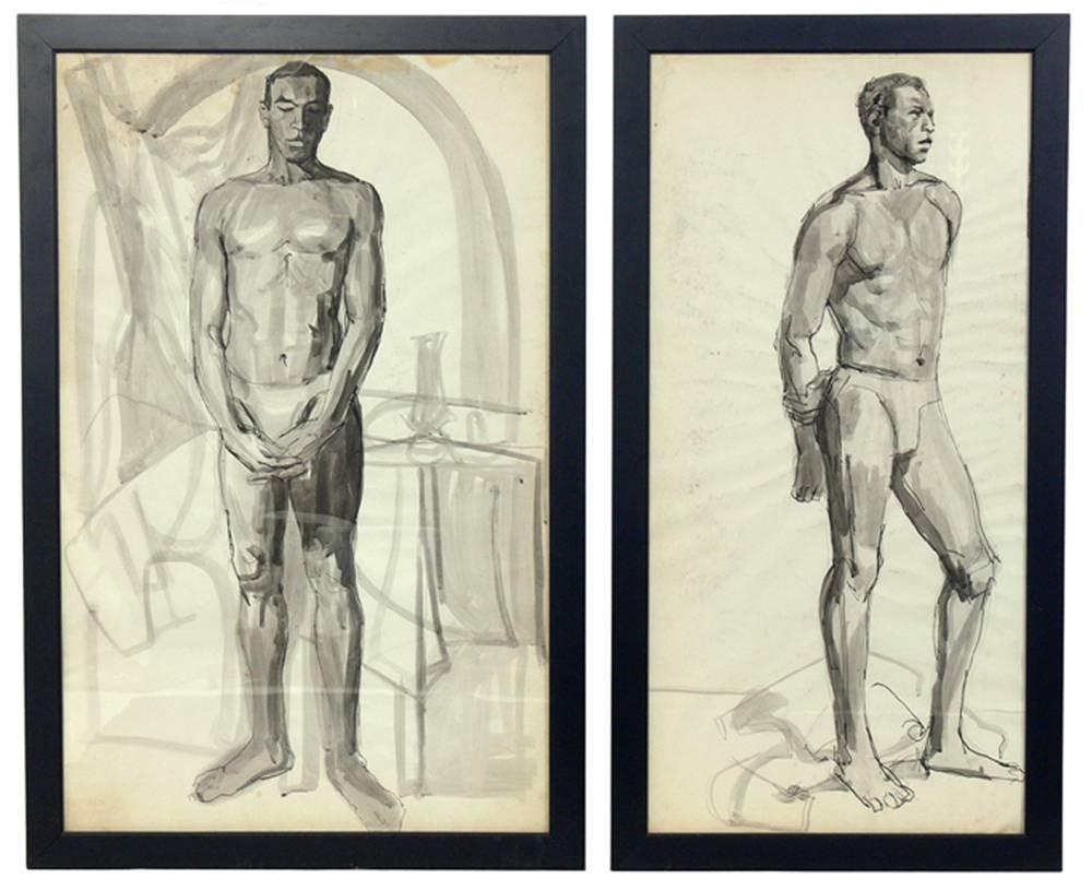 Milieu du XXe siècle Sélection d'œuvres d'art de nus noirs et blancs en vente