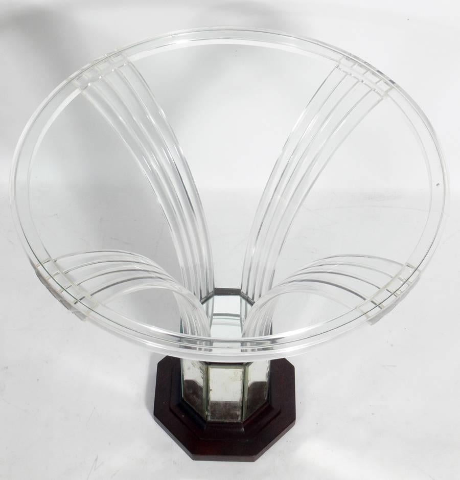 Glamorous Lucite table by Grosfeld House, American, circa 1930s. It measures 26